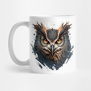 Owl Portrait Animal Painting Wildlife Outdoors Adventure Mug